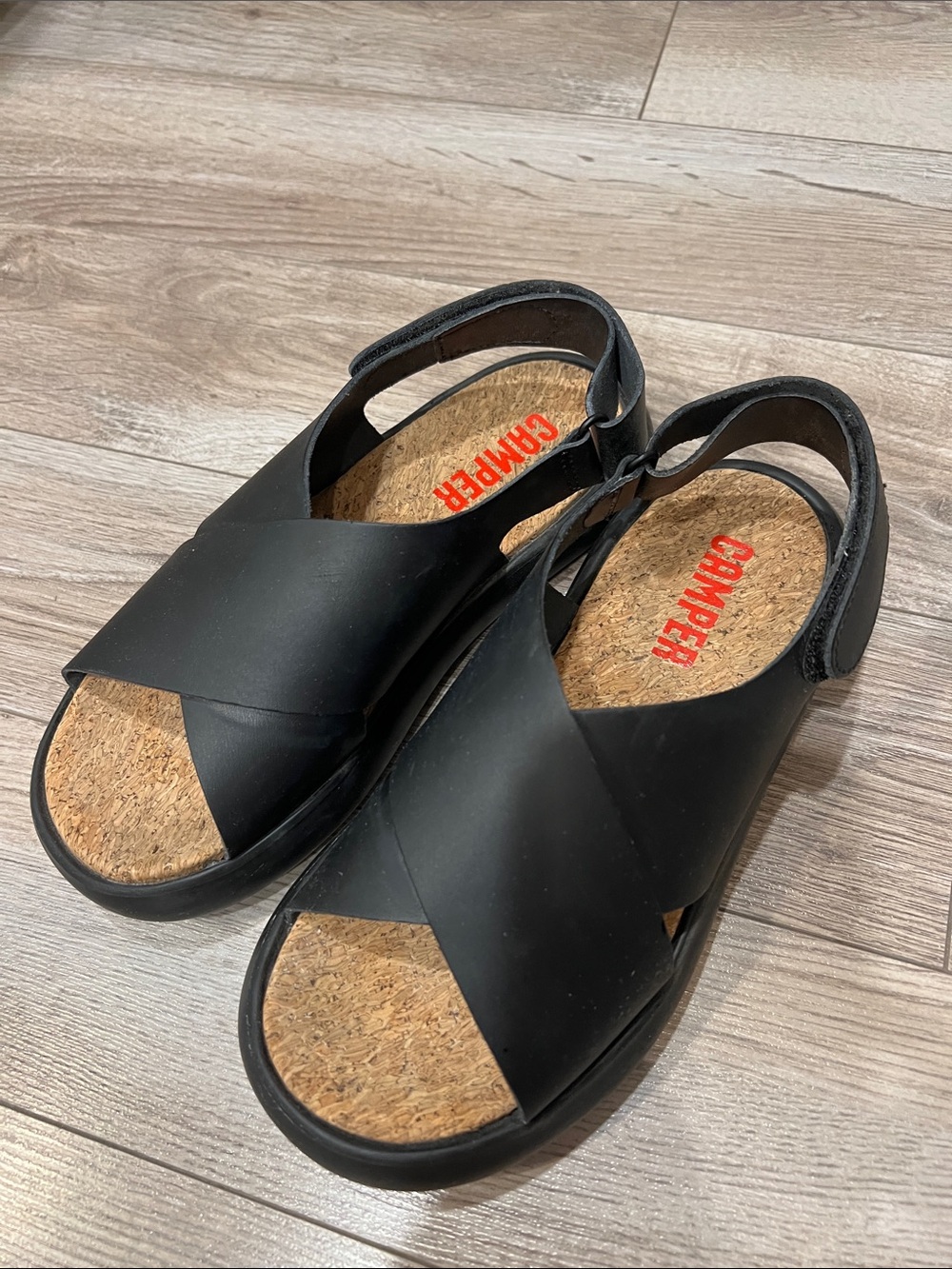 Camper Black Sandals size 38 pre-loved